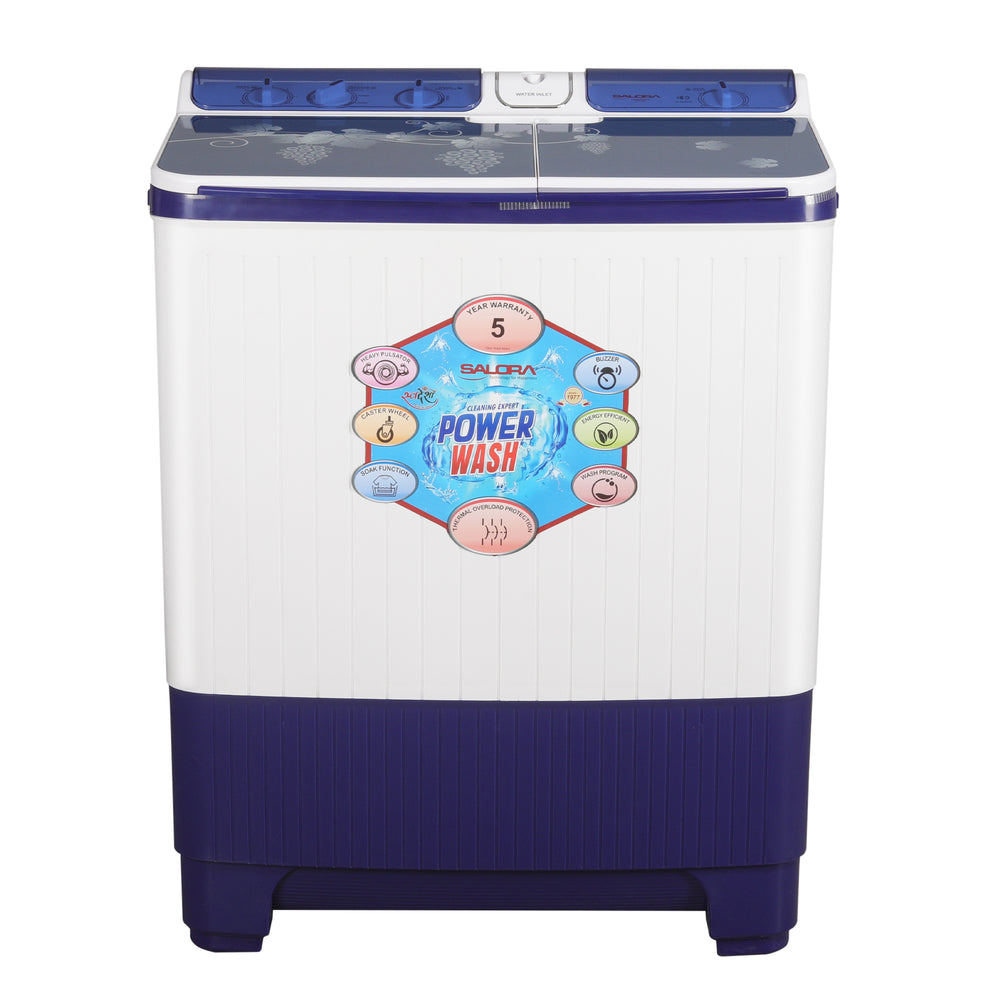 Salora 9.5 Kg Semi-Automatic Top Loading Washing Machine (SWMS 9502, Blue)
