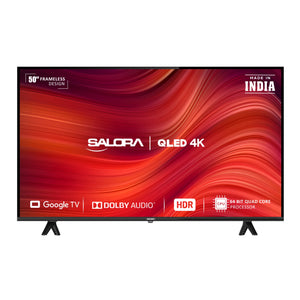 Salora 127 CM (50 INCHES) QLED 4K Ultra HD Smart Google TV, SLV-3505 GTV (Black)