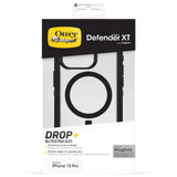OtterBox Defender XT Case for iPhone 15 Pro with MagSafe, Shockproof, Drop Proof, Ultra-Rugged, Protective Case, 5X Tested to Military Standard, Dark Side-Clear