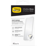 OtterBox Glass Screen Protector for iPhone 15 Tempered Glass Protection from Breaks, Scratches and Drops