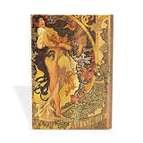 PaperBlanks Mucha Autumn Maiden Hard Cover Single Ruled Diary, Mini