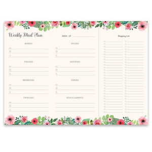 Chambers of Ink Premium Weekly Meal Planner Organizer Notepad with Shopping List - A4 (Multicolor)