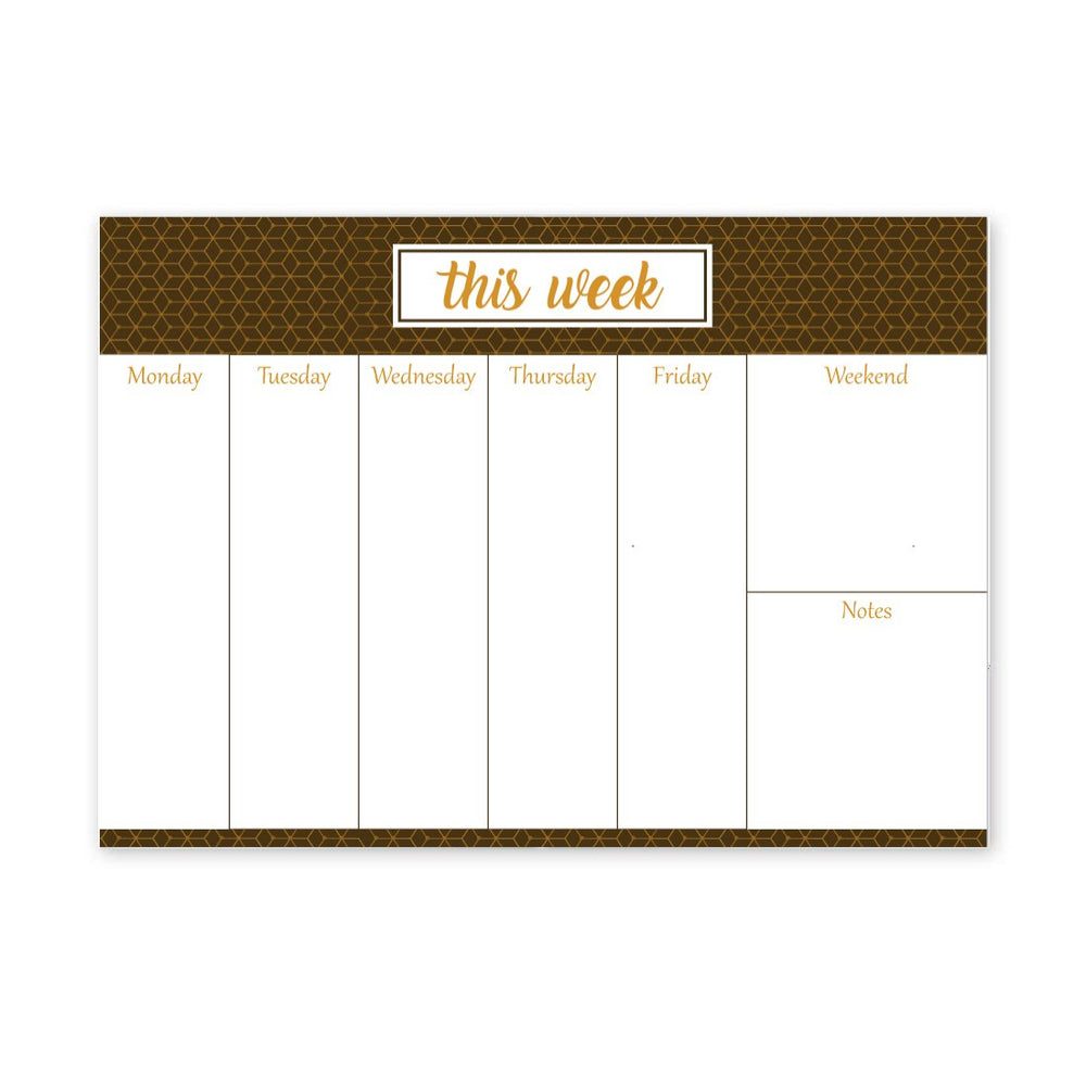 Chambers of Ink Weekly Undated Desk Planner Notepad, A4 Size (Brown)
