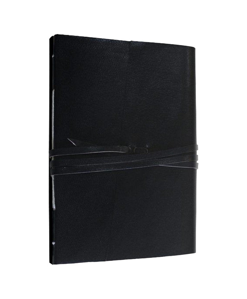 Chambers of Ink Midnight Genuine Leather Unlined Traveler's Notebook Diary with Tie (Black)